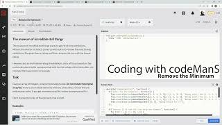 Codewars 7 kyu Remove the Minimum JavaScript