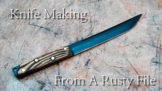 Knife Making | Turning a Rusty File Into a Tanto Knife