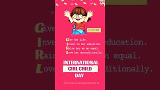 International Girl Child Day 2022 l Girl Child Day #internationalgirlchildday #Shorts #youtubeshorts