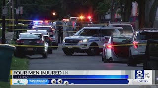 RPD: 4 men shot and a vehicle struck in Flower Street shooting