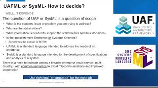 UAF or SYSML?