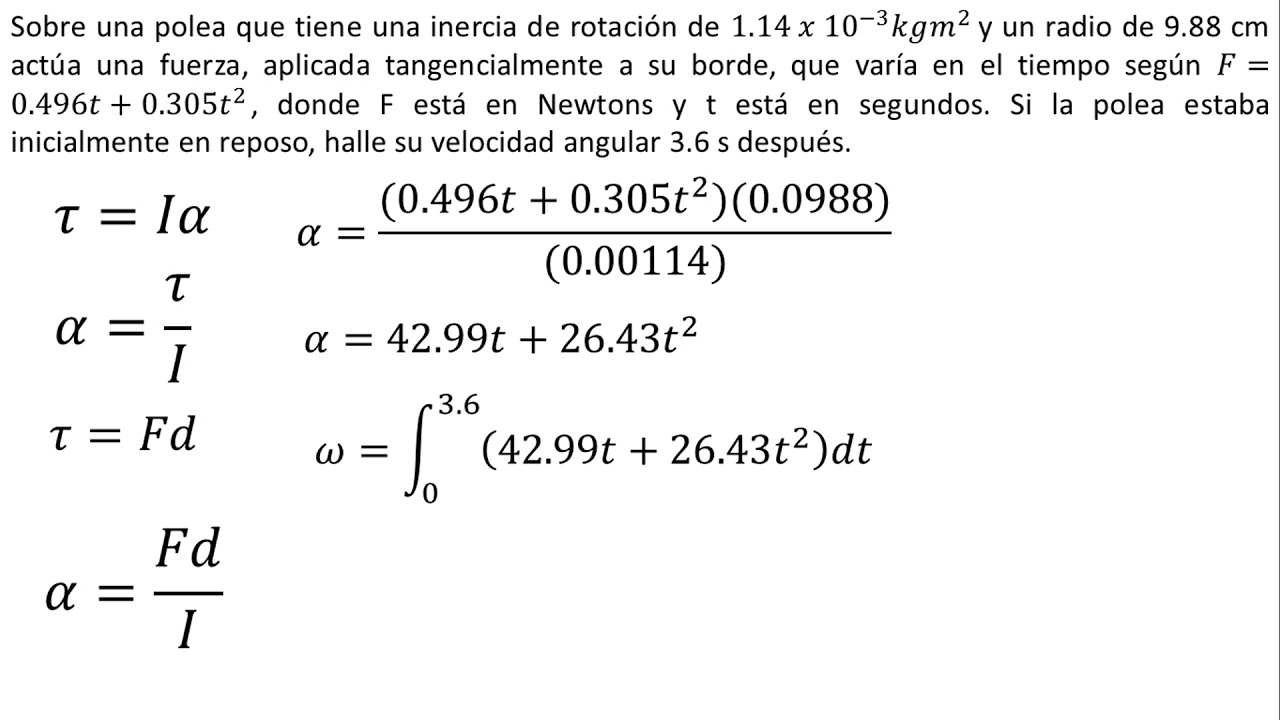 Física | Trabajo Y Potencia En El Movimiento Rotacional | Ejemplo 2 ...