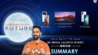 Xiaomi Launch Event 2021 | Mi 11 Ultra | Mi 11x Series | Mi 75 inch Tv Price 🔴