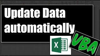 Update Data in Excel Automatically // VBA TUTORIAL