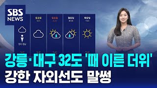 [날씨] 강릉·대구 32도 '때 이른 더위'…자외선도 말썽 / SBS