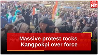 Manipur: Massive protest rocks Kangpokpi over force deployment in Saibol