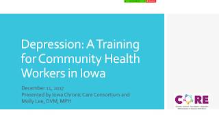 Depression: Strategies for Community Health Workers Webinar