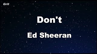 Don't - Ed Sheeran Karaoke 【With Guide Melody】 Instrumental