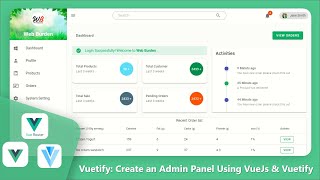 Vuetify admin panel || Admin dashboard using vuejs \u0026 vuetify