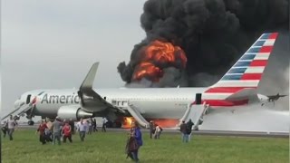 American Airlines Plane Fire at O’Hare Airport [RAW VIDEO]