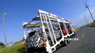 カモフラージュされた車を見かけた１月前の動画。