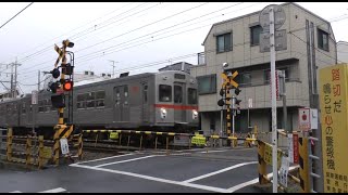 【踏切】片側一本遮断棒踏切　東急多摩川線　沼部～鵜の木