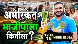 American Grocery store | अमेरिकेतील भाजी मार्केट | येव्हडी महागाई | Marathi Vlog |Nikhil in USA