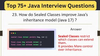 Top 75 Java Interview Questions - How do sealed classes improve Java's inheritance ? #java #coding