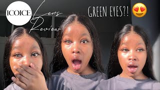 GREEN EYES ON A BLACK GIRL?!! 😍😍😍 a beautiful & HONEST contact lens review ft. @ICOICE