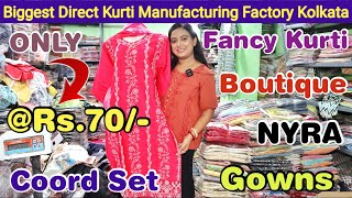 @Rs.70 Fancy Kurti, Boutique Kurti, Gown, Three Piece, Two Piece, Coord Set Manufacturer in Kolkata