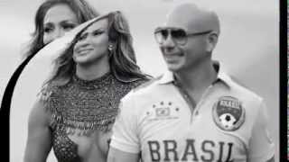 In the mood J LO, Leitte and Pitbull perform on the central stage in Sao Paulo ahead of the World Cu