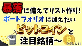 📉 暴落に備えてリスト作り！ポートフォリオに加えたいビットコインと注目銘柄 💰✨