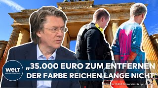 FARBATTACKE AUF BRANDENBURGER TOR: Wer zahlt die Reinigung? – "35.000 Euro reichen lange nicht"