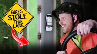 I couldn't believe this BIKE LANE made DRIVERS... HAPPY?