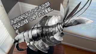 Anomalocaris life sized steel sculpture