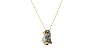 Technibond DiamondAccented Penguin Pendant