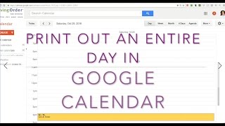Print Google Calendar - how to print a single day's schedule onto one sheet of paper