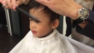 Junya's Second Hair Cut with Papa