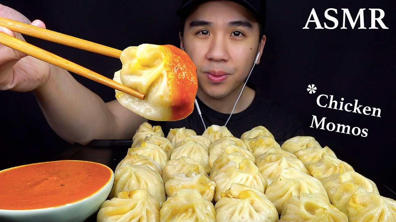 ASMR SPICY MOMO DUMPLINGS MUKBANG (No Talking) EATING SOUNDS | BUN ASMR ...