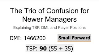 BuzzerBeater: Explaining TSP,  DMI, and Player Positions