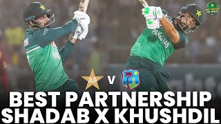 Best Partnership Between Shadab Khan & Khushdil Shah | Pakistan vs West Indies | PCB | MO2L