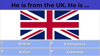 Quiz to learn English: Countries and nationalities