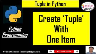 Create ‘Tuple’ With One Item | Python Tutorial for Beginners