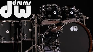 DW Collector's 7pc Maple/Mahogany Shell Pack - Piano Black Lacquer