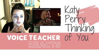 Voice Teacher Reacts | Katy Perry sings "Thinking of You" LIVE on iHeartRadio Living Room Series