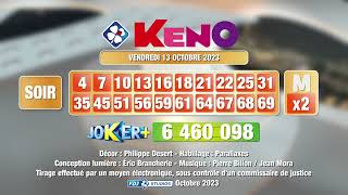 Tirage du soir Keno® du 13 octobre 2023 - Résultat officiel - FDJ