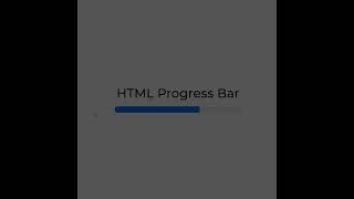 Create a Progress Bar ONLY with HTML | #shorts