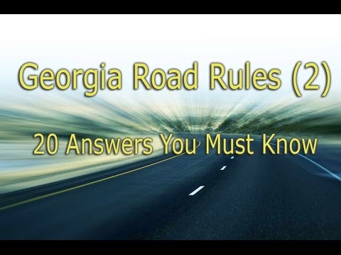 Georgia Permit Test - 20 Questions You Must Know Georgia Permit Test - 20 Questions You Must Know