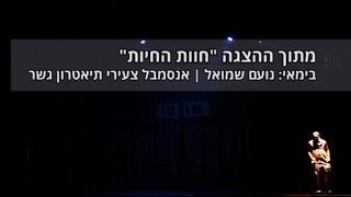 מתוך ההצגה 'חוות החיות'; בימאי נועם שמואל, אנסמבל צעירי תיאטרון גשר -  צילום: תומר אפלבאום