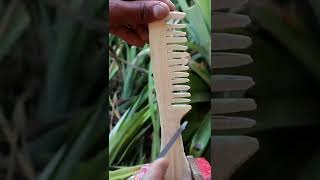 How to make bamboo comb,help for grandma ❤️ -Bamboo crafts #shorts