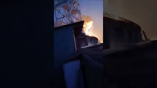 The moment a Russian X-101 cruise missile hit the Dnieper Hydroelectric Power Station in Zaporozhye