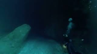 Shallow underwater cave in Berlenga, Portugal (3D 360 video)