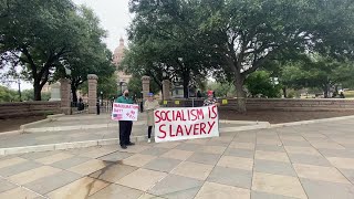 Small group gathers at Texas Capitol on Inauguration Day