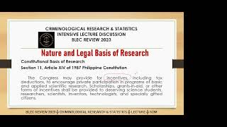 RL CRIMINOLOGICAL RESEARCH 1 AND 2