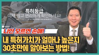 나만 모르면 손해!! 내 특허등급 30초만에 확인하는 무료 특허평가시스템을 소개합니다!!