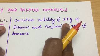 Molality and Conversion of Molarity to Molality - made easy