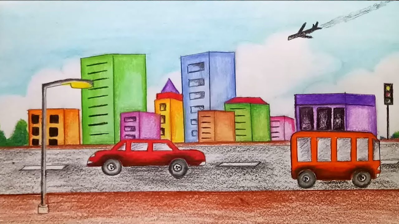 How To Draw A City Scene Rowwhole3