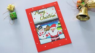 ไอเดียทำการ์ดระบายสี วันคริสต์มาสง่ายๆ 🎅 / ทำการ์ด | How to make Christmas card / merry Christmas