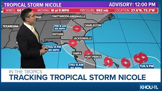 Tropical Update: Tropical Storm Nicole bearing down on Florida