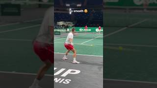 Novak Djokovic forehand is so smooth 😍 (Practice at the Davis Cup Finals)